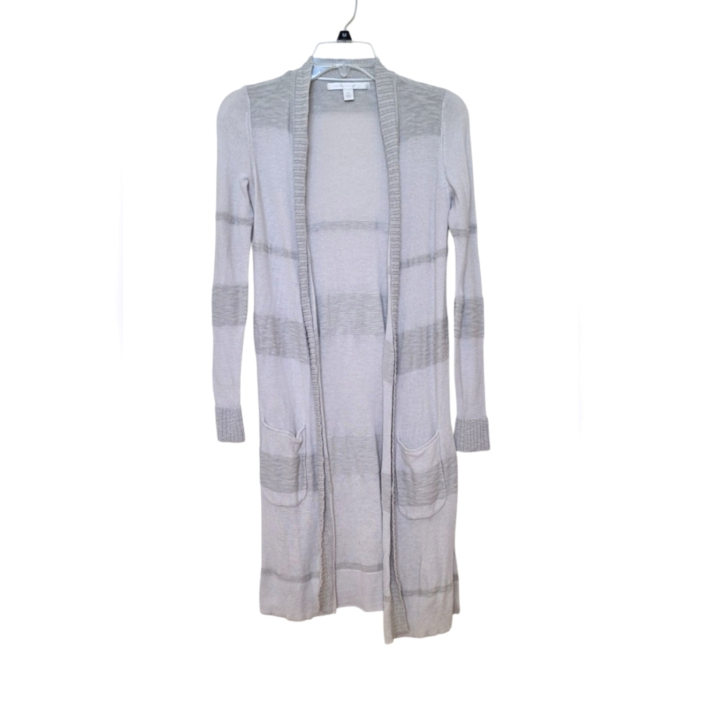 Lauren Conrad Cotton Duster Cardigan Long line Sweater Gray Women XS